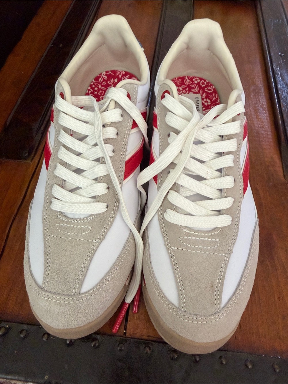 Draper James x Tretorn White Sneakers with Red and Blue Accents - Picture 4 of 4